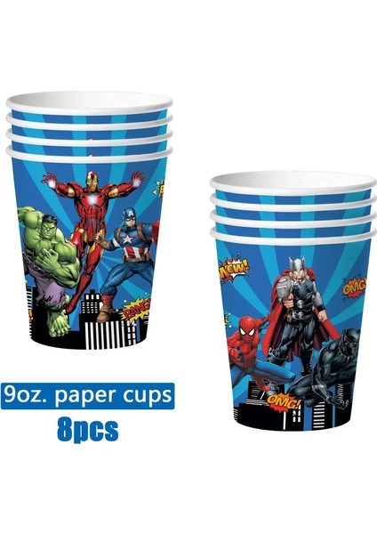 10 Adet Maske Süper Kahraman Parti Malzemeleri Avengers Temalı Kek Topper Tek Kullanımlık Sofra Masa Örtüsü Balon Boys Doğum Günü Partisi Dekorasyon (Yurt Dışından)