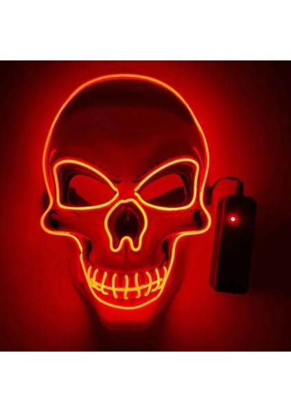 Buz Mavisi Neon Maske LED Işık Up Parti Maskeleri Tasfiye Seçim Yılı Büyük Komik Maske Festivali Cosplay Kostüm Malzemeleri Glow Koyu (Yurt Dışından) fırsatları