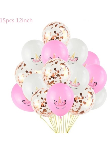 15 Adet Q 1 Takım Unicorn Parti Balonları Doğum Günü Balon Unicorn Dekorasyon Lateks Konfeti Balonu Doğum Günü Partisi Dekorasyon Balonları Çocuklar (Yurt Dışından)