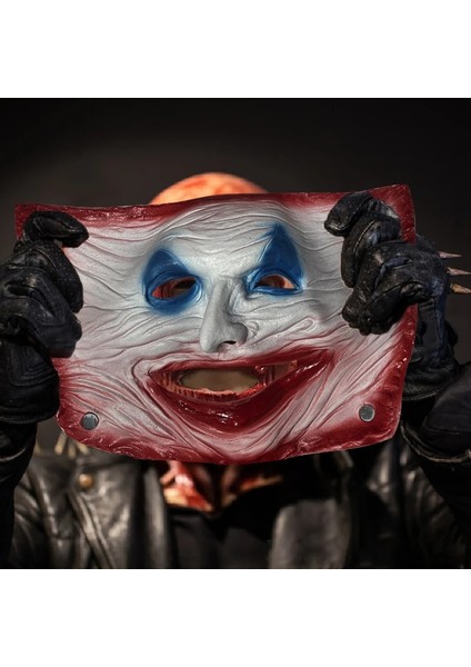 Stil D Cadılar Bayramı Çift Katmanlı Korku Maskesi Cosplay Ghoulish Palyaço Korkunç Maske Yüz Cilt Lateks Iki Katmanlı Ghostface Prop Yetişkin Çocuk (Yurt Dışından) fırsatları