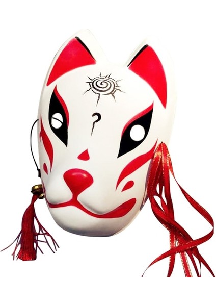 Bir El Boyalı Güncellenmiş Anbu Maskesi Japon Kitsune Tilki Maskesi Tam Yüz Kalın Pvc Cosplay Kostüm Maskeleri Japon Anime Cosplay (Yurt Dışından)