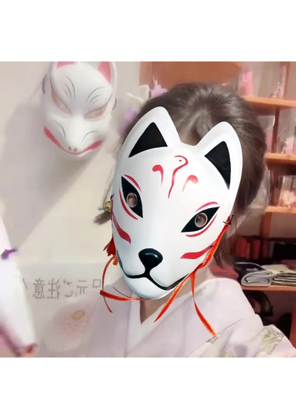 Bir El Boyalı Güncellenmiş Anbu Maskesi Japon Kitsune Tilki Maskesi Tam Yüz Kalın Pvc Cosplay Kostüm Maskeleri Japon Anime Cosplay (Yurt Dışından) fiyatları