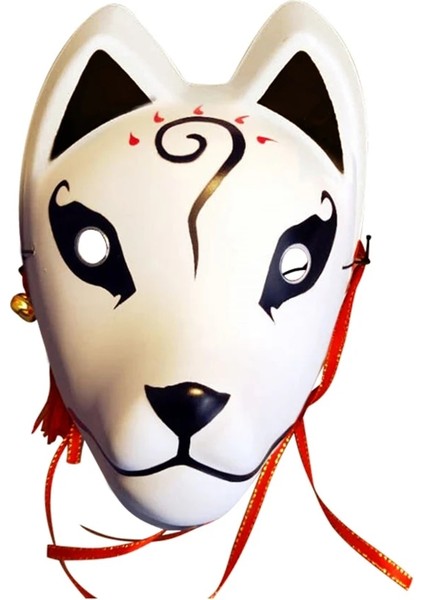 Bir El Boyalı Güncellenmiş Anbu Maskesi Japon Kitsune Tilki Maskesi Tam Yüz Kalın Pvc Cosplay Kostüm Maskeleri Japon Anime Cosplay (Yurt Dışından) fırsatları
