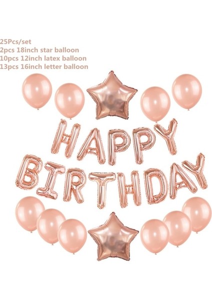Doğum Günü Set3 Gül Altın Düğün Doğum Günü Partisi Balonlar Mutlu Doğum Günü Mektup Folyo Balon Bebek Duş Yıldönümü Olay Parti Dekor Malzemeleri (Yurt Dışından) fiyatları