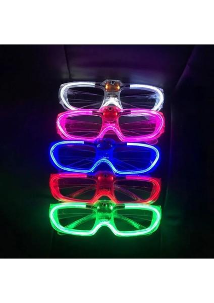 Pembe 12 Adet Yetişkin Çocuklar LED Gözlük Glow Doğum Günü Parti Malzemeleri Light Up Gözlük Yanıp Sönen Aydınlık Neon Güneş Gözlüğü Karnaval (Yurt Dışından) fırsatları