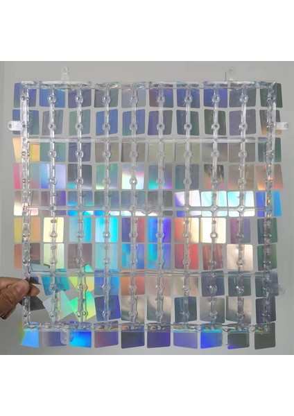 Renkli Siyah Kare Glitter Pırıltılı Dekoratif Altın Kuşak Panel Dekorasyon 2023 Düğün Shimmeri Temizle 3D Pırıltılı Payet Parti Zemin Duvar (Yurt Dışından)