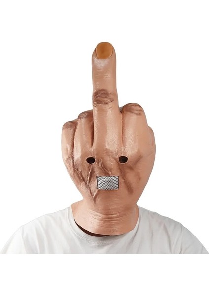 Gösterildiği Gibi Komik Orta Parmak Parodi Lateks Maske Cadılar Bayramı Partisi Maske Bar Cosplay Sahne Mascarillas Ürpertici Parmaklar Maske Yenilik Parmak (Yurt Dışından)