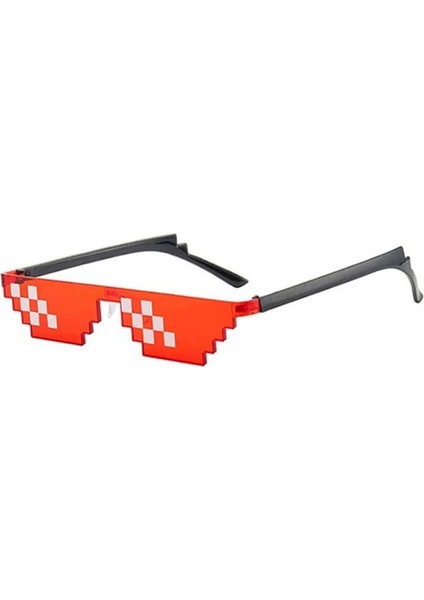 Gösterildiği Gibi 1 Parça Thug Life Mozaik Gözlük Güneş Gözlüğü Erkek Kadın 8 Bit Kodlama Piksel Trendy Serin Süper Parti Komik Vintage Shades Gözlük (Yurt Dışından)