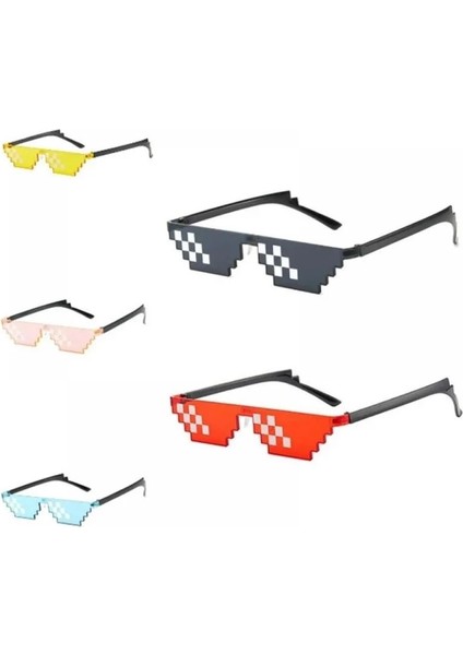Gösterildiği Gibi 1 Parça Thug Life Mozaik Gözlük Güneş Gözlüğü Erkek Kadın 8 Bit Kodlama Piksel Trendy Serin Süper Parti Komik Vintage Shades Gözlük (Yurt Dışından) fırsatları