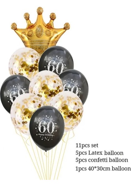 11 Adet 60 Takım 30 40 50 60 Yıl Doğum Günü Balon 30TH Doğum Günü Partisi Süslemeleri Balon Numarası 50TH Yetişkin Altın Siyah Doğum Günü Partisi Malzemeleri (Yurt Dışından)
