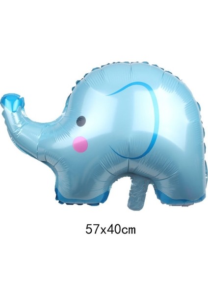 57 cm Fil Mavi 1 Adet Karikatür 3D Fil Kafası Hayvan Folyo Balon Orman Erkek Kız Mutlu Doğum Günü Partisi Süslemeleri Bebek Duş Çocuk Oyuncakları (Yurt Dışından)
