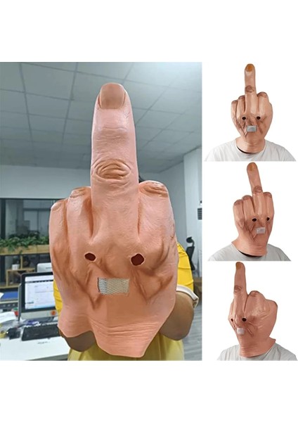 Gösterildiği Gibi Komik Orta Parmak Parodi Lateks Maske Cadılar Bayramı Partisi Maske Bar Cosplay Sahne Mascarillas Ürpertici Parmaklar Maske Yenilik Parmak (Yurt Dışından) fiyatları