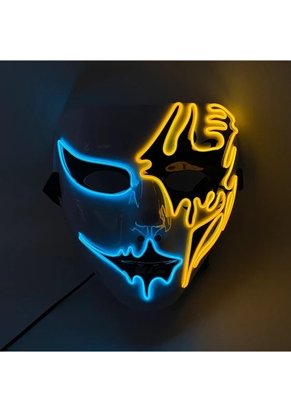 Stil 16 Cosplay Cadılar Bayramı Partisi Maskesi Aydınlık Light Up LED Maske El Neon Parlayan Anime Maske Masque Masquerade Maskeleri Korku Karnaval Maskesi (Yurt Dışından)