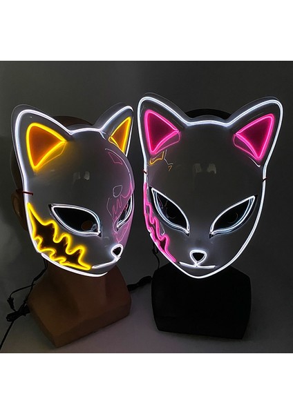 Stil 16 Cosplay Cadılar Bayramı Partisi Maskesi Aydınlık Light Up LED Maske El Neon Parlayan Anime Maske Masque Masquerade Maskeleri Korku Karnaval Maskesi (Yurt Dışından)