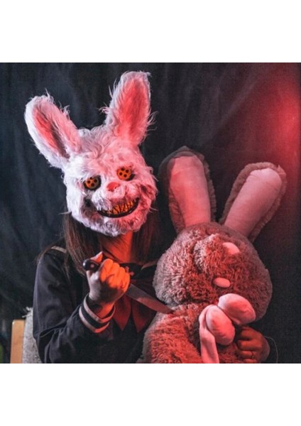 K Tipi Cadılar Bayramı Korkunç Maske Ayı Beyaz Tavşan Tavşan Maskesi Kanlı Peluş Kafa Maskesi Cosplay Kostüm Sahne Korku Parti Kahverengi Ayı Maskesi (Yurt Dışından) fırsatları