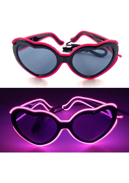 Pembe 3 Glow Neon Rave Gözlük El Tel Yanıp Sönen LED Güneş Gözlüğü Light Up Kostümleri Glow Parti Malzemeleri Cadılar Bayramı Dekorasyon (Yurt Dışından)
