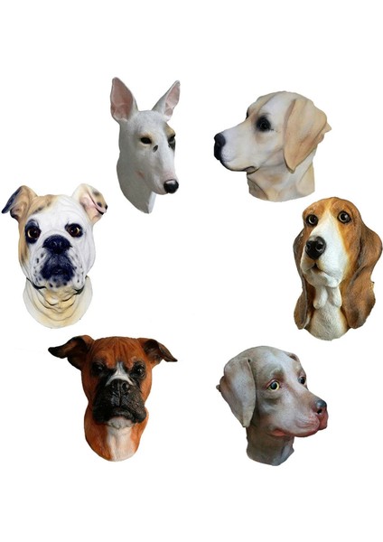Bordo Lateks Hayvan Gerçekçi Boğa Köpek Labrador Pit Bull Basset Hound Alman Çoban Köpeği Sahne Parti Maskeleri (Yurt Dışından)