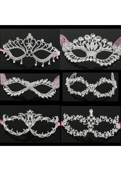 Stil 2 Kadın Kız Alaşım Rhinestone Venedik Masquerade Maskesi Düğün Kostüm Partisi Maskesi Balo Balo Gösterisi Cosplay Mardi Gras (Yurt Dışından) fiyatları