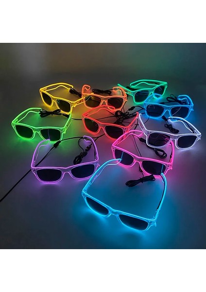 Mavi 5 1pc Light Up LED Gözlük Glow Güneş Gözlüğü El Wire Neon Gözlük Karanlıkta Glow Parti Malzemeleri Neon Parti Çocuk Yetişkinler Için Şekerler (Yurt Dışından) fiyatları