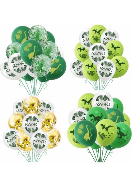 12 Adet Çatal 12 Inç Dinozor Konfeti Lateks Balonlar Doğum Günü Partisi Düğün Tatil Dekorasyon Balon Bebek Duş Hava Topları Globos (Yurt Dışından)