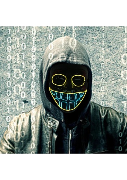 Maske 11 Parlayan Cosplay El Tel Neon Maske Korkunç Kafatası Masquerade Aydınlık Karnaval Şenlikli Parti Malzemeleri Cadılar Bayramı Için LED Tasfiye Maskesi (Yurt Dışından) indirimleri