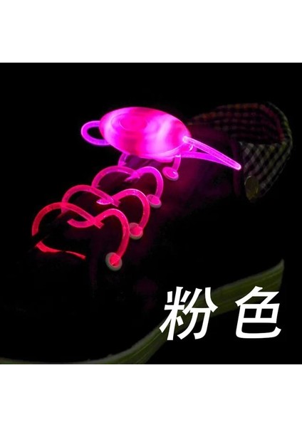 Pembe 1 Adet Çok Renkli Neon LED Işık Ayakkabı Bağcıkları Ayakkabı Askısı Parlak Çubuk Kolye Aydınlık Ayakkabı Bağı Aksesuarları Parti Malzemeleri (Yurt Dışından)