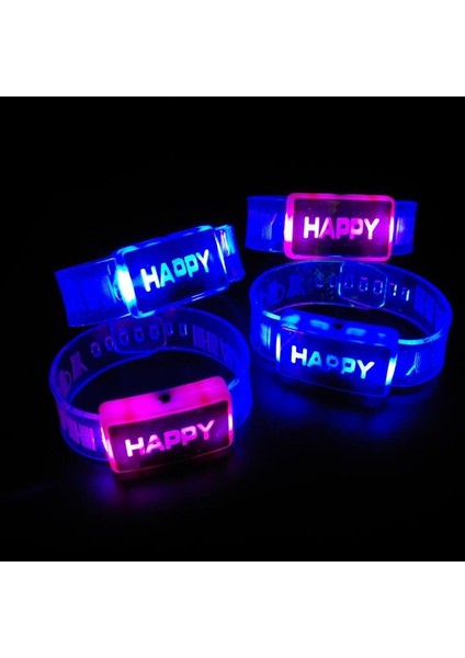 Pembe Kabarcık Light Up Izle Bilezik Bileklik Yanıp Sönen LED Bilek Glow Parti Karnaval Hediye Neon Düğün Doğum Günü Cosplay Cadılar Bayramı Noel (Yurt Dışından) fırsatları