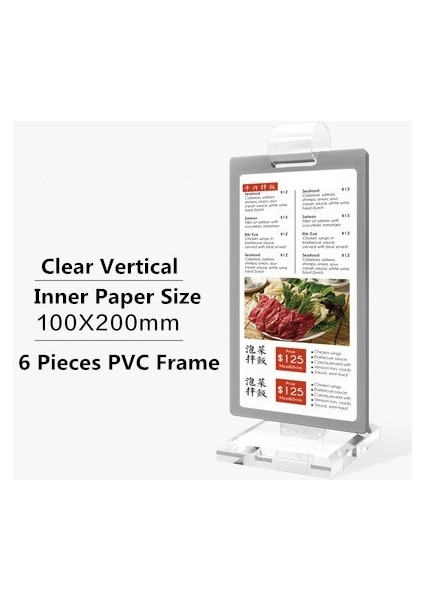 Temizle 100*200MM Çift Taraflı Masa Üstü Akrilik Menü Kartı Burcu Ekran Standı Restoranlar Promosyonlar Için Dik Reklam Fotoğraf Çerçevesi (Yurt Dışından)