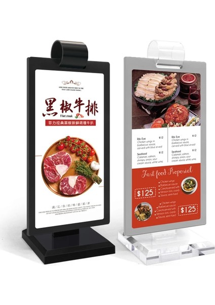 Temizle 100*200MM Çift Taraflı Masa Üstü Akrilik Menü Kartı Burcu Ekran Standı Restoranlar Promosyonlar Için Dik Reklam Fotoğraf Çerçevesi (Yurt Dışından) modelleri