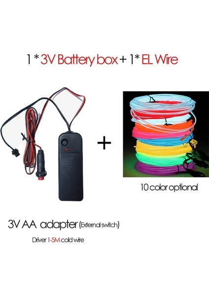 3 V Harici Anahtar Floresan Yeşil 1 M El Tel Neon Işık LED Neon Halat Işık Şeridi Karanlıkta Glow Parti Cosplay Kostüm Dans Bar Burcu Dıy Glow Parti Dekorasyon (Yurt Dışından)