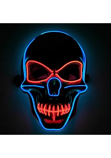 Mavi Cadılar Bayramı LED Maske Tasfiye Maskeleri Seçim Maskara Kostüm Partisi Işığı Karışık Renkli Maske Karanlıkta Glow Korku Maskesi Parlayan Masker (Yurt Dışından) modelleri