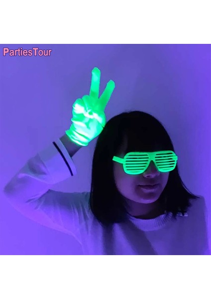5 Adet Neon Eldiven Neon Parti Malzemeleri Neon Gözlük Floresan Eldiven Uv Glow Deklanşör Gözlük Neon Doğum Günü Partisi Dekor 90 S Neon Bar Partisi (Yurt Dışından)