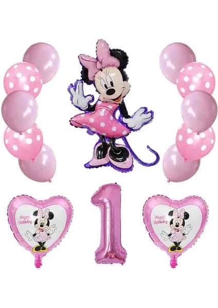 Set4-2 14 Adet/grup Mikcey Minnie Mouse Balonlar Kırmızı Minnie Doğum Günü Partisi Süslemeleri Bebek Duş 32 Inç Numarası Balon Puantiyeli Globos (Yurt Dışından) modelleri