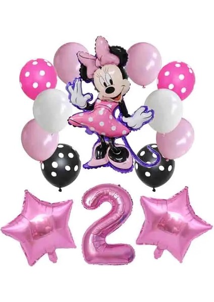 Set4-2 14 Adet/grup Mikcey Minnie Mouse Balonlar Kırmızı Minnie Doğum Günü Partisi Süslemeleri Bebek Duş 32 Inç Numarası Balon Puantiyeli Globos (Yurt Dışından) fırsatları