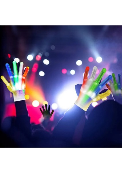 Kırmızı 21 cm 2 Adet Parti LED Eldiven Neon Guantes Parlayan Cadılar Bayramı Işık Sahne Aydınlık Yanıp Sönen Kafatası Eldiven Sahne Kostüm Malzemeleri (Yurt Dışından) fiyatları