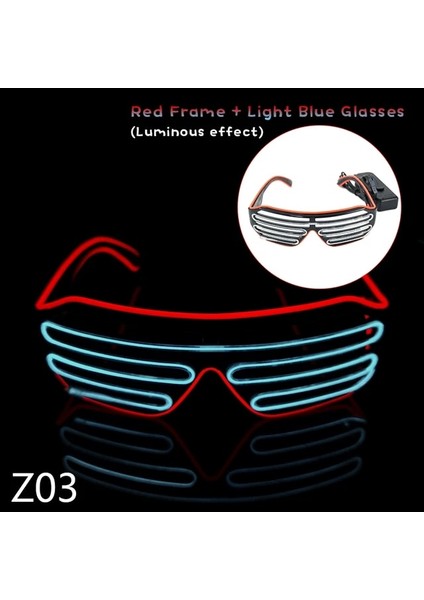 Z03 LED Neon Rave Gözlük Yanıp Sönen LED Güneş Gözlüğü 16 Renk Light Up Gözlük Karnaval Parti Karanlıkta Glow Gözlük Festivali Malzemeleri (Yurt Dışından)