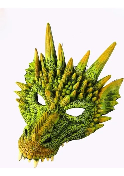 Yeşil Cadılar Bayramı Maskesi Mardi Gras Balo Karnaval Partisi Pu Köpük 3D Hayvan Ejderha Maskesi (Yurt Dışından)