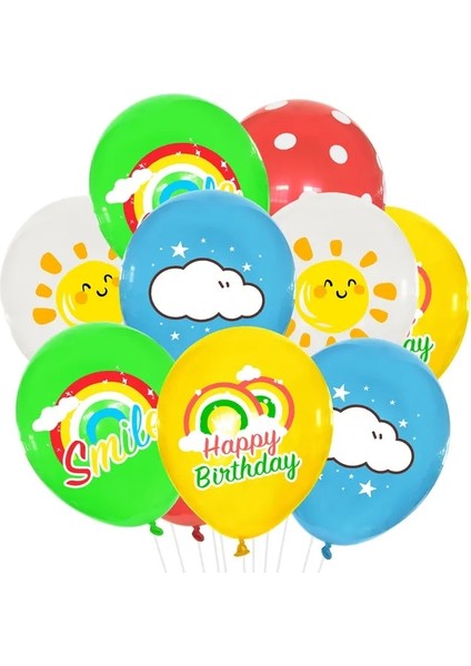 Koyu Turuncu 1 Takım Gökkuşağı Renkli Güneş Bulut Folyo Balon Çocuklar Için Doğum Günü Yaz Parti Bebek Duş Dekorasyon Helyum Balonları Düğün Malzemeleri (Yurt Dışından)