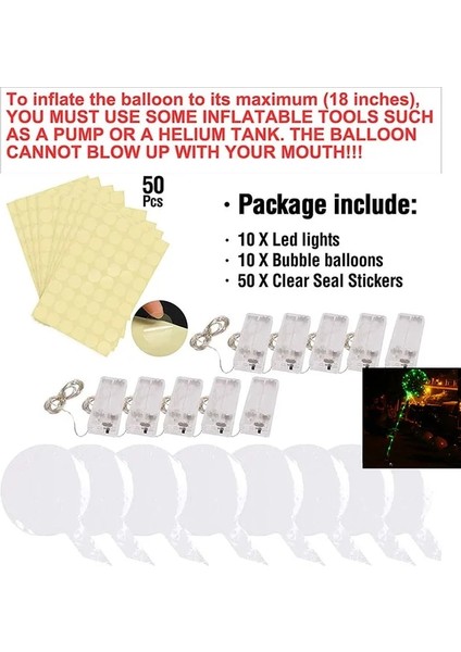 Yeşil LED 18 Inç Sopa Yok 10 Paket LED Işık Up Bobo Balonlar Dekorasyon Kapalı Veya Açık Doğum Günü Düğün Yeni Yıl Partisi Noel Kutlamaları (Yurt Dışından)