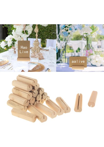 Dikdörtgen 7 cm 10 Adet 20 Adet Ahşap Yer Kartı Tutucu Fotoğraf Kartpostal Tutucu Rustik Düğün Doğum Günü Partisi Masa Numarası Adı Standup Işaretleri Tabanı (Yurt Dışından)
