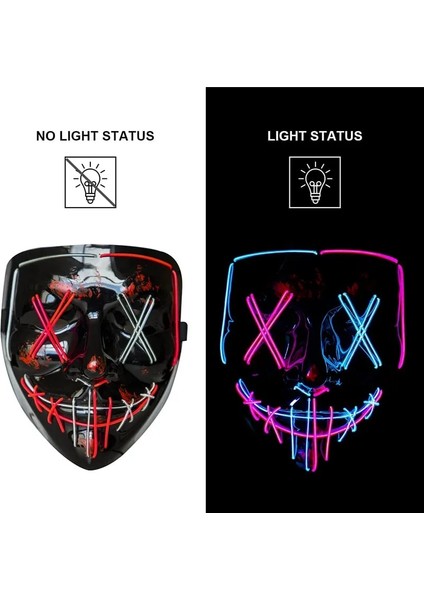 Turuncu Korkunç Cadılar Bayramı Colplay Light Up Tasfiye Maskesi Cadılar Bayramı Masquerade Partisi LED Yüz Maskeleri Çocuklar Erkekler Kadınlar Için Karanlıkta Parlayan Maske (Yurt Dışından) modelleri