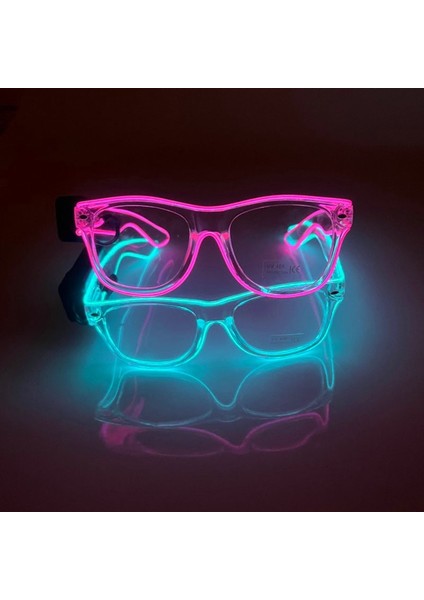 Neon Yeşil Yeni Kablosuz LED Gözlük Aydınlık Parıltı Yanıp Sönen Güneş Gözlüğü UV400 Şeffaf Çerçeve Neon Parti Gözlüğü Parti Festivali Malzemeleri (Yurt Dışından)
