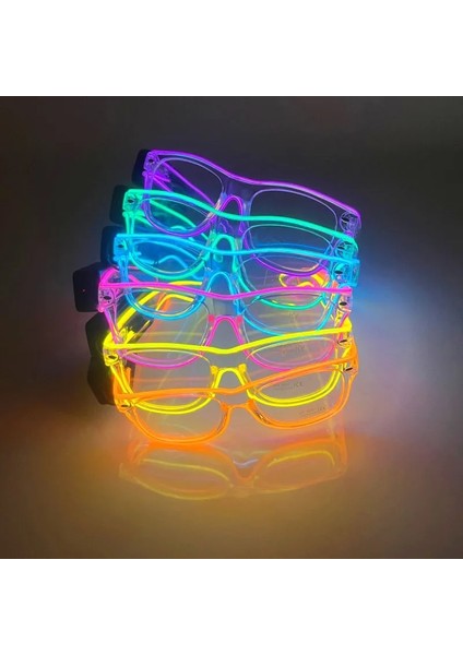 Neon Yeşil Yeni Kablosuz LED Gözlük Aydınlık Parıltı Yanıp Sönen Güneş Gözlüğü UV400 Şeffaf Çerçeve Neon Parti Gözlüğü Parti Festivali Malzemeleri (Yurt Dışından) fırsatları