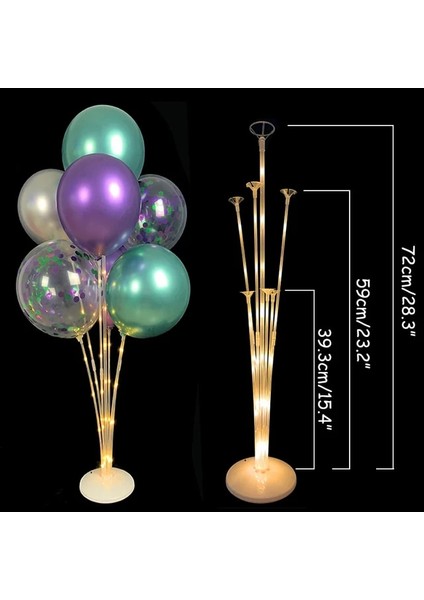 7 Tüp LED Sıcak Beyaz 1 Takım Balonlar Tutucu Sütun Standı Tutucu Çıkartmalar Düğün Çocuklar Için Doğum Günü Partisi Bebek Duş Dekorasyon Balon Aksesuarları (Yurt Dışından)