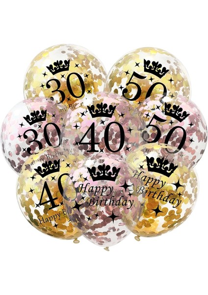 Altın 40 5 Adet 12 Inç Konfeti Balonları Lateks Doğum Günü Balonu 16 18 21 30 40 50 60 70 Yaşında Doğum Günü Partisi Yıldönümü Süslemeleri (Yurt Dışından)