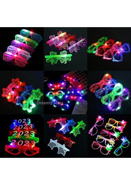 Rastgele Color6 10 Adet Yetişkin Çocuklar LED Gözlük Light Up Parti Güneş Gözlüğü Glow Panjur Deklanşör Neon Flaş Karnaval Cosplay Doğum Günü Düğün Noel (Yurt Dışından) fiyatları