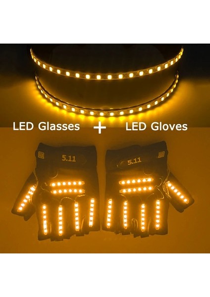 Sarı 5 Yüksek Kaliteli LED Işıklı Gözlük LED Dans Parti Aydınlatma Gözlük Sahne Performansı Kostüm Gözlük Glow Parti Dekoru (Yurt Dışından)