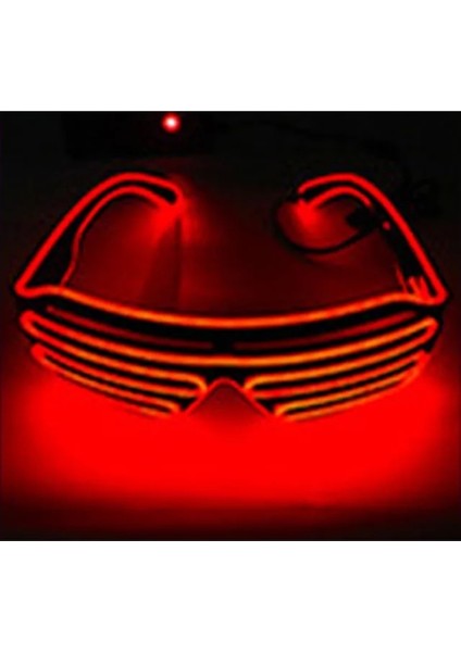 Kırmızı LED Işıklı Gözlük Cadılar Bayramı Parlayan Neon Noel Partisi Bril Yanıp Sönen Hafif Parlamalı Güneş Gözlüğü Cam Festivali Malzemeleri Kostümleri (Yurt Dışından)