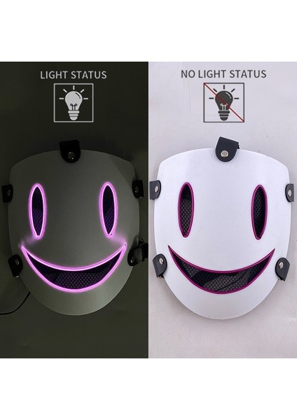 Mor Japon Anime Yüksek Katlı Invasion Cosplay Maske LED Parlayan Maske Parti Maskesi Japon Samuray Cosplay Kostüm Sahne (Yurt Dışından)