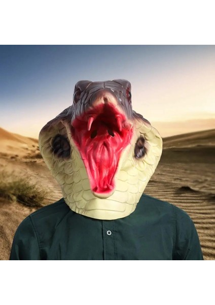 Kırmızı Kobra Kostüm Yenilik Cadılar Bayramı Kostüm Partisi Lateks Hayvan Kobra Kafa Maskesi Yılan (Yurt Dışından) modelleri